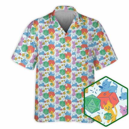 DnD Cat Rolling Dice Small - Hawaiian Shirt - Owl Ohh - Owl Ohh