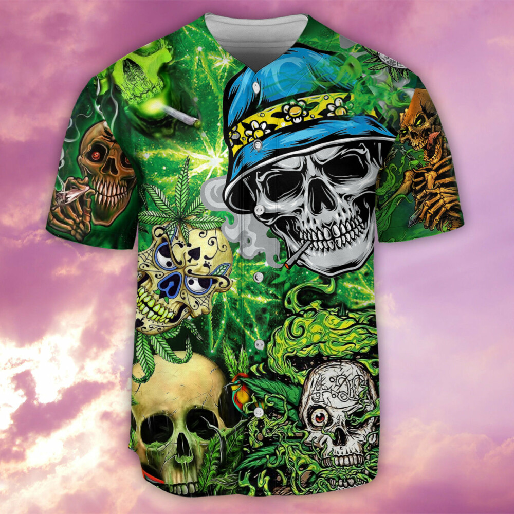 Skull Smile Love Green - Baseball Jersey - Owl Ohh - Owl Ohh