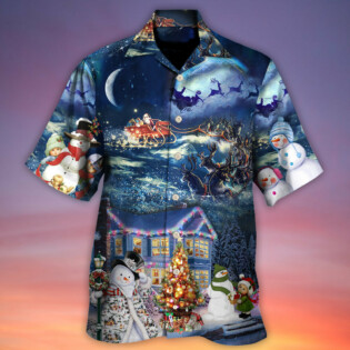Christmas Santa Claus Family In Love Light Art Style - Hawaiian Shirt - Owl Ohh - Owl Ohh