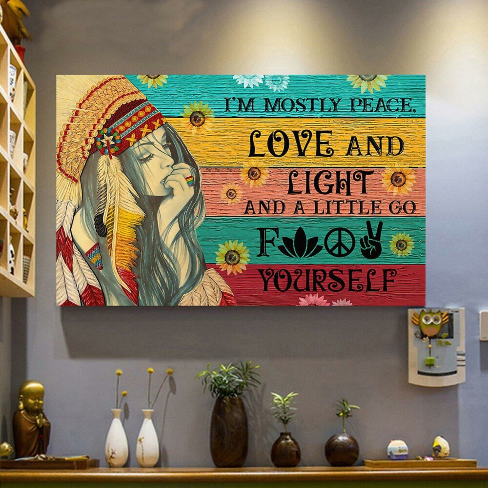 Native Love And Light - Horizontal Poster - Owl Ohh - Owl Ohh