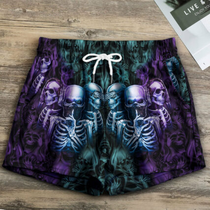 Skull Neither Hear Nor See - Women's Casual Short - Owl Ohh - Owl Ohh
