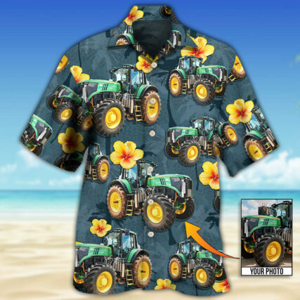 Tractor Lover Tropical Custom Photo - Hawaiian Shirt - Owl Ohh - Owl Ohh