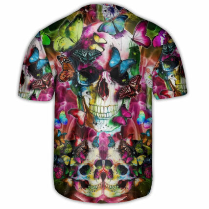 Skull Love Butterfly - Baseball Jersey - Owl Ohh - Owl Ohh