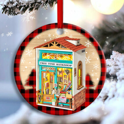 Bookstore Christmas Keep Calm And Read A Book - Circle Ornament - Owl Ohh - Owl Ohh