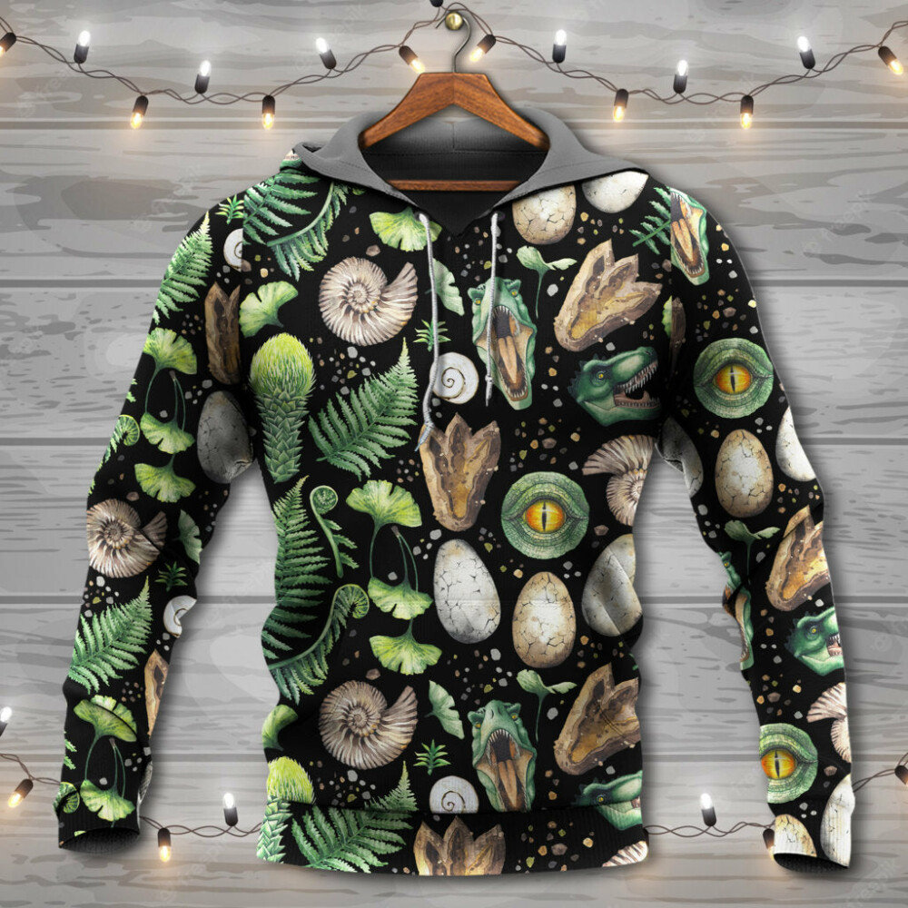 Dinosaur Amazing Pieces Black Style - Hoodie - Owl Ohh - Owl Ohh