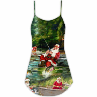 Christmas Merry Fishmasand A Happy New Reel - V-neck Sleeveless Cami Dress - Owl Ohh - Owl Ohh
