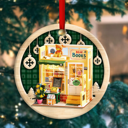 Bookstore Christmas Book Lover Snowflower - Circle Ornament - Owl Ohh - Owl Ohh