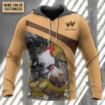 Chicken An Old Rooster And His Cute Chick Personalized - Hoodie - Owl Ohh - Owl Ohh