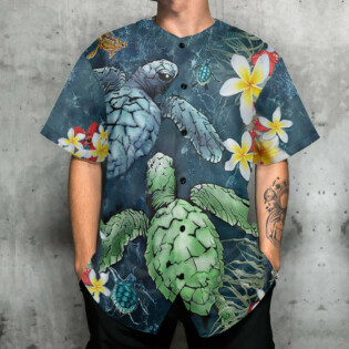 Turtle Love Flowers So Pretty - Baseball Jersey - Owl Ohh - Owl Ohh