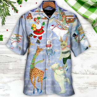 Christmas Holiday Ice Skating Party Animal - Hawaiian Shirt - Owl Ohh for men and women, kids - Owl Ohh