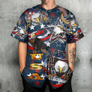 America Love Eagle Freedom Happy - Baseball Jersey - Owl Ohh - Owl Ohh