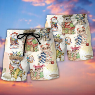 Owl Knitting Is Happy Place - Beach Short - Owl Ohh - Owl Ohh