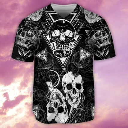 Skull Love Black - Baseball Jersey - Owl Ohh - Owl Ohh