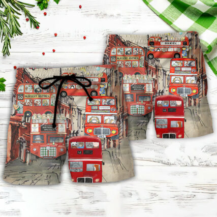 Bus Driver Big Red Party Bus - Beach Short - Owl Ohh - Owl Ohh