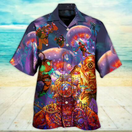 Diving With Big Jellyfishes In Fantasy Under Sea - Hawaiian Shirt - Owl Ohh - Owl Ohh