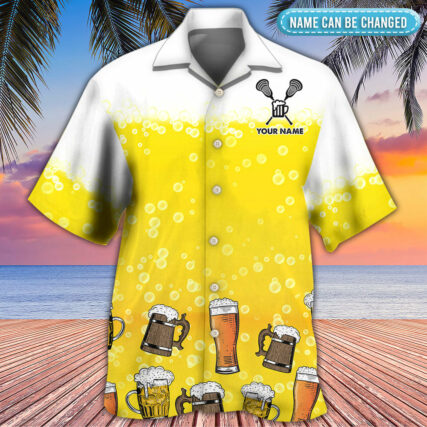 Beer I Like Beer My Lacrosse And Maybe 3 People Personalized - Hawaiian Shirt - Owl Ohh - Owl Ohh