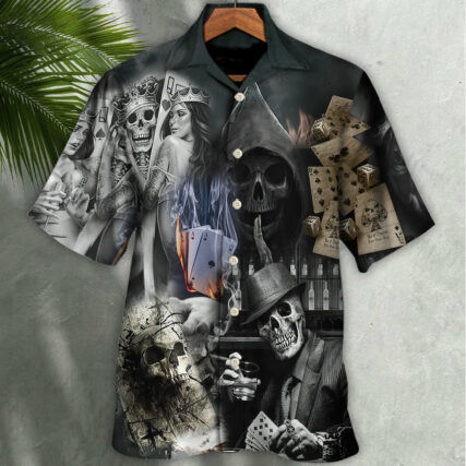 Skull Gambling The Death Game Begin - Hawaiian Shirt - Owl Ohh for men and women, kids - Owl Ohh