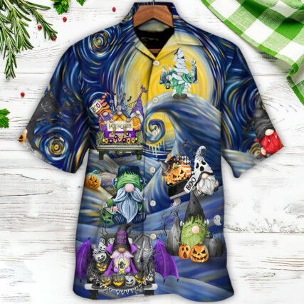 Halloween Gnome Spooky Inviting Haunted House - Hawaiian Shirt - Owl Ohh for men and women, kids - Owl Ohh