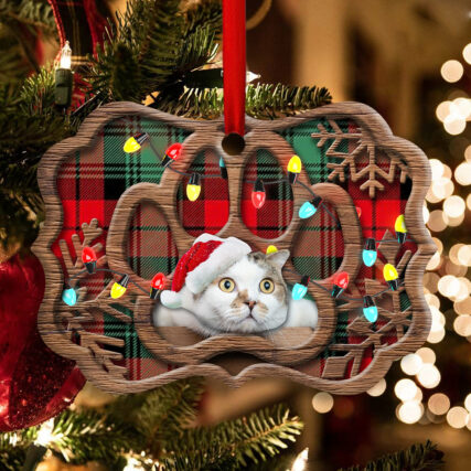 Christmas Meowy Xmas Gifts For Cat Lovers - Horizontal Ornament - Owl Ohh - Owl Ohh