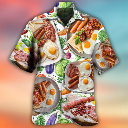 Food Breakfast Sausage Art Style - Hawaiian Shirt - Owl Ohh - Owl Ohh