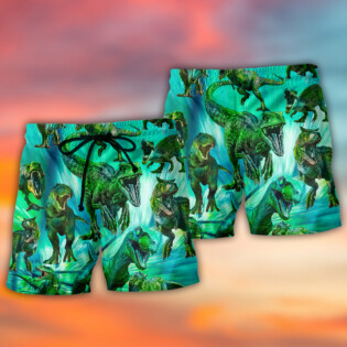 Dinosaur Running Cool Style - Beach Short - Owl Ohh - Owl Ohh