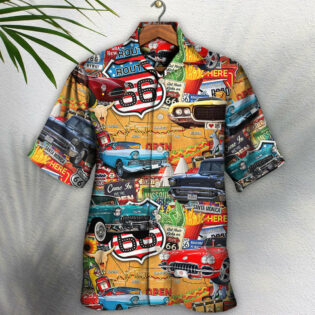 Car Vintage Route 66 Road - Hawaiian Shirt - Owl Ohh - Owl Ohh