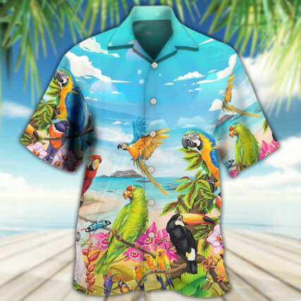 Parrot Beach And Sky Art - Hawaiian Shirt - Owl Ohh - Owl Ohh