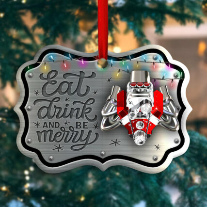 Hot Rod Christmas Metal And Light - Horizonal Ornament - Owl Ohh - Owl Ohh