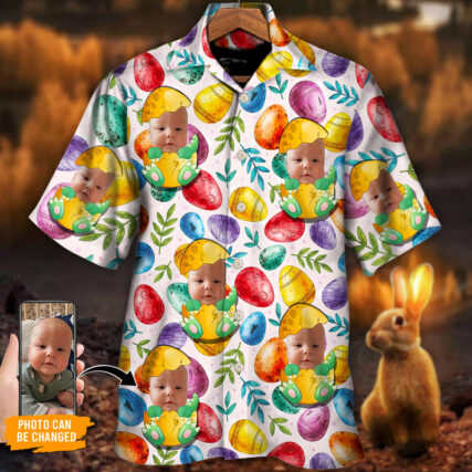 Easter This Is My Easter Shirt Style Watercolor Happy Custom Photo - Hawaiian Shirt - Personalized Photo Gifts for men and women, kids - Owl Ohh