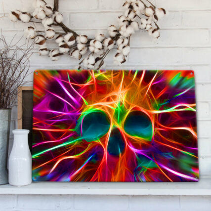 Skull Rainbow Color Love Cool Style - Metal Sign - Owl Ohh - Owl Ohh
