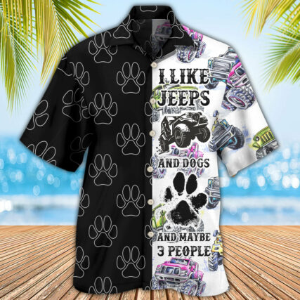 Jeeps I Like Jeeps And Dogs - Hawaiian Shirt - Owl Ohh - Owl Ohh