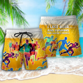 Beer I Like Beer And Running - Beach Short - Owl Ohh - Owl Ohh
