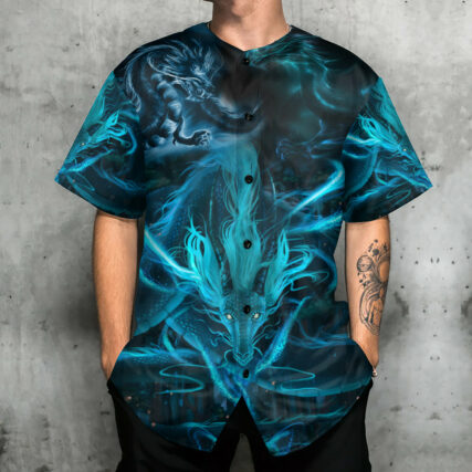 Dragon Blue Lighting And The Witch - Baseball Jersey - Owl Ohh - Owl Ohh