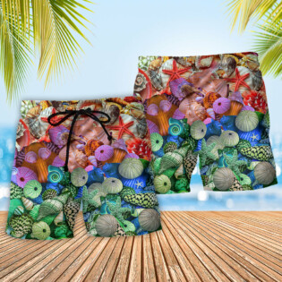 Beach Starfish On Seashells - Beach Short - Owl Ohh - Owl Ohh