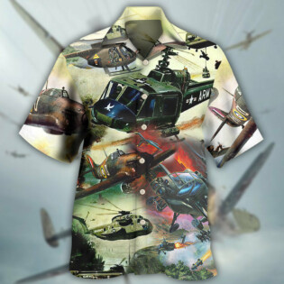 Helicopter Air Battle Combat Military Planes - Hawaiian Shirt - Owl Ohh - Owl Ohh