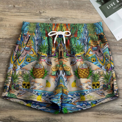 Skull Pineapple Fruit Amazing - Women's Casual Short - Owl Ohh - Owl Ohh