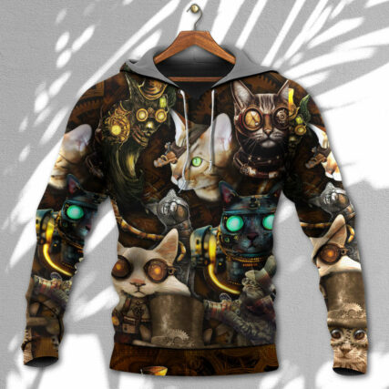 Cat Steampunk Art Steal Heart - Hoodie - Owl Ohh - Owl Ohh