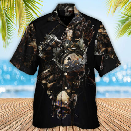 Skull Only In Their Death Can A King Live Forever - Hawaiian Shirt - Owl Ohh - Owl Ohh
