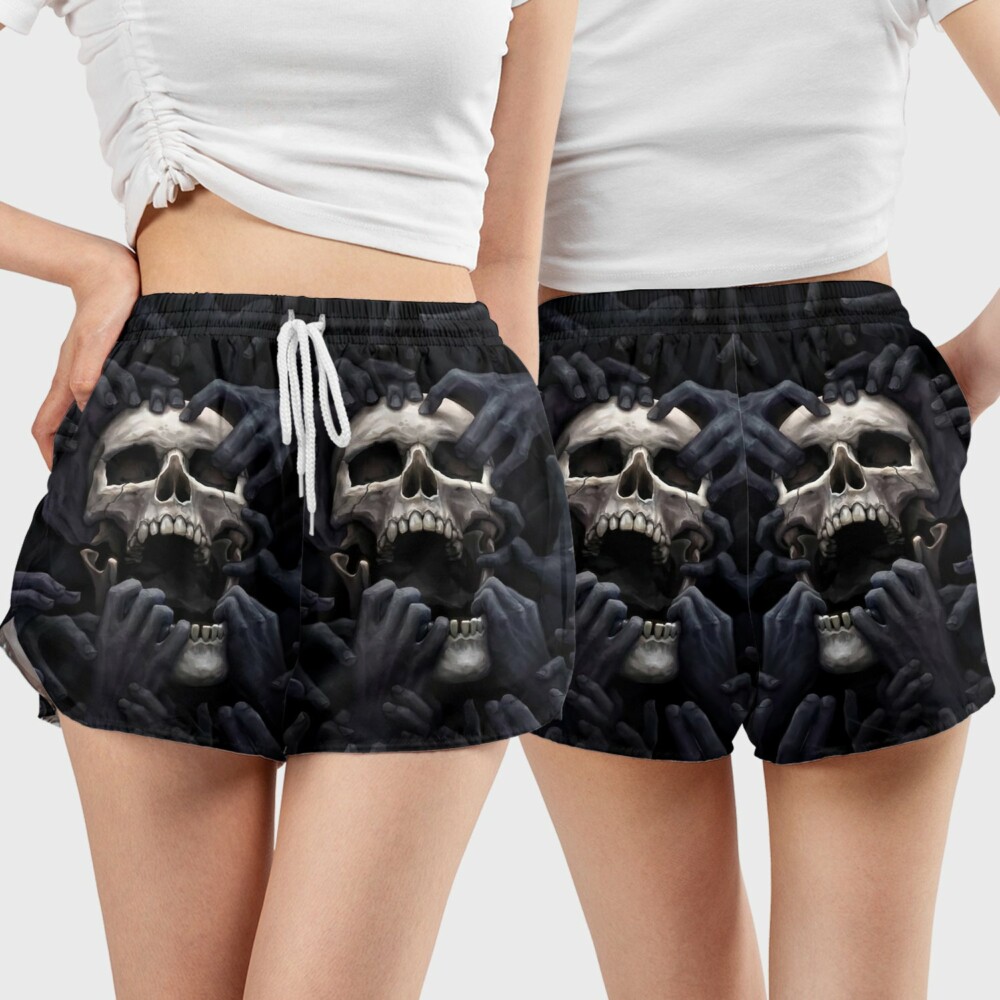 Skull Love Darkness Screaming - Women's Casual Shorts - Owl Ohh - Owl Ohh