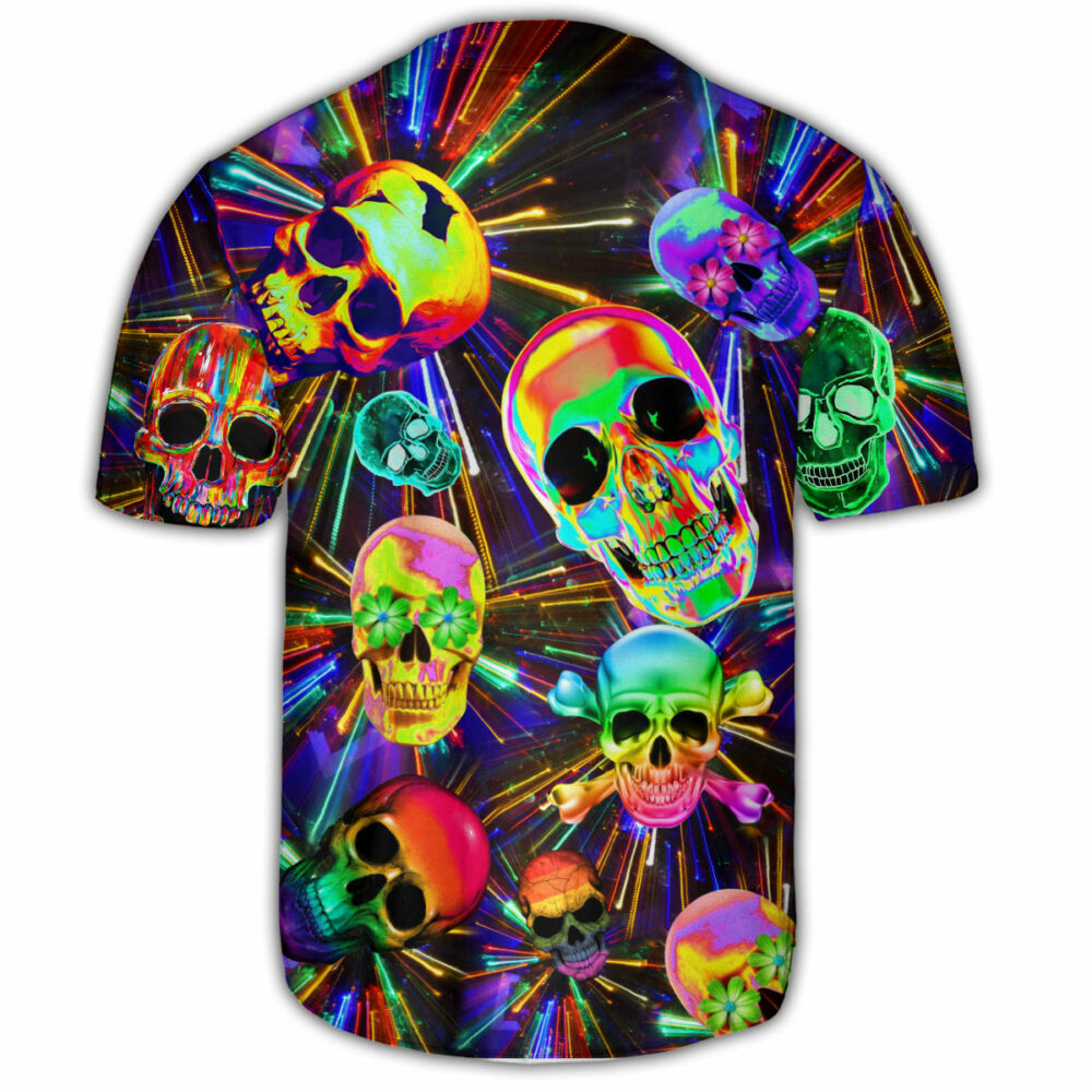 Skull Love Life Neon Style - Baseball Jersey - Owl Ohh - Owl Ohh