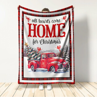 Cardinal Merry Christmas Red Truck - Flannel Blanket - Owl Ohh - Owl Ohh