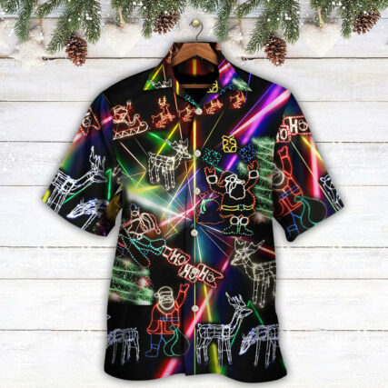 Christmas Tree Neon Art And Snowman - Hawaiian Shirt - Owl Ohh - Owl Ohh