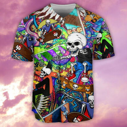 Skull Amazing Skateboarding - Baseball Jersey - Owl Ohh - Owl Ohh