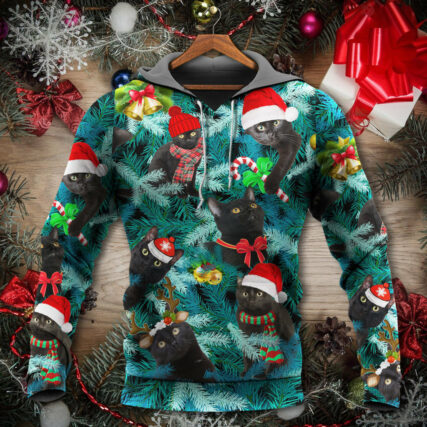 Christmas Black Cat Is It Jolly Enough Black Cat - Hoodie - Owl Ohh - Owl Ohh