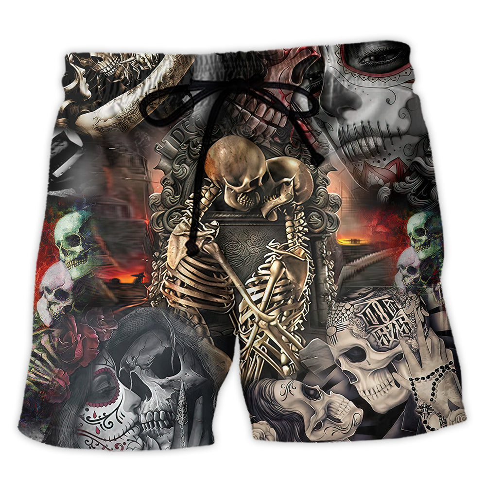 Skull Marrying A Perfect Wife - Beach Short - Owl Ohh - Owl Ohh