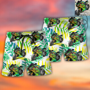 Motorcycle My Sweet Lover Custom Photo - Beach Short - Owl Ohh - Owl Ohh
