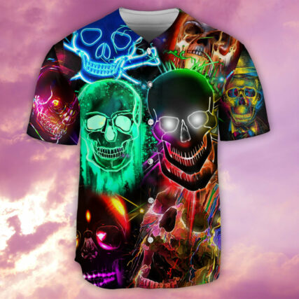 Skull Glowing - Baseball Jersey - Owl Ohh - Owl Ohh