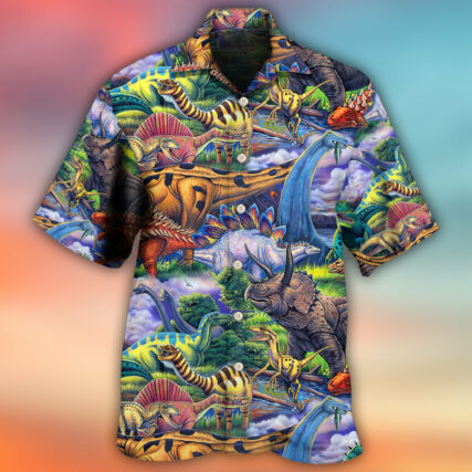 Dinosaur Art Coloful Style - Hawaiian Shirt - Owl Ohh - Owl Ohh