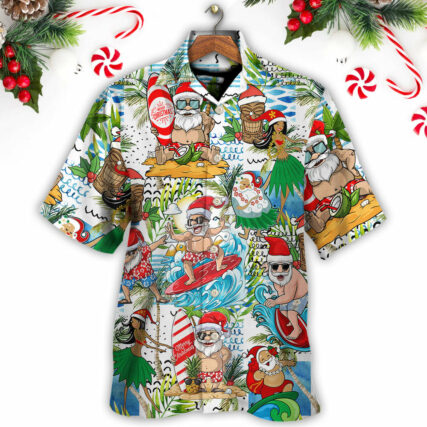 Christmas Santa Aloha Beach Vibe - Hawaiian Shirt - Owl Ohh - Owl Ohh
