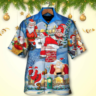 Christmas Rebellious Santa Claus Drunk Beer Troll Xmas Funny - Hawaiian Shirt - Owl Ohh - Owl Ohh